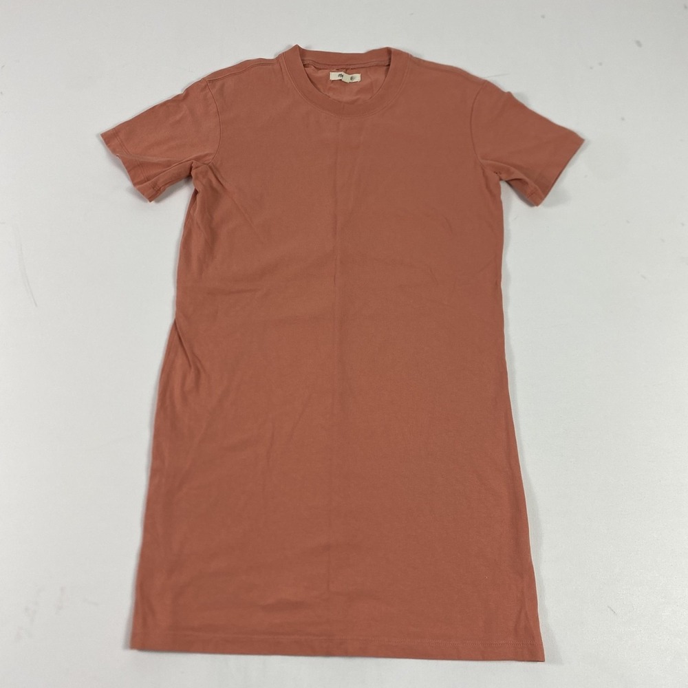 Madewell T-Shirt Dress Womens 2XS Orange Short Sleeve 100% Cotton Casual‎